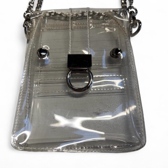 Clear Shoulder Purse Bag Concert Stadium Event Going Out Chain Silver Rave Event - Picture 2 of 5